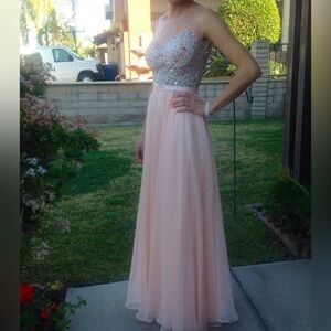 Pink sequin flowy dress